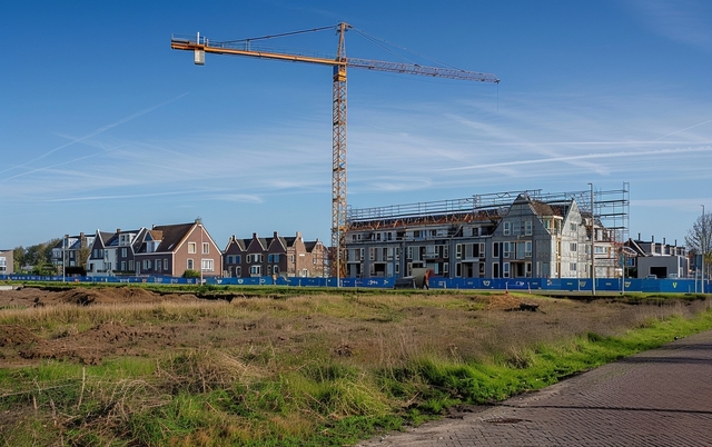 Een wijk met zelfbouw woningen in Almere